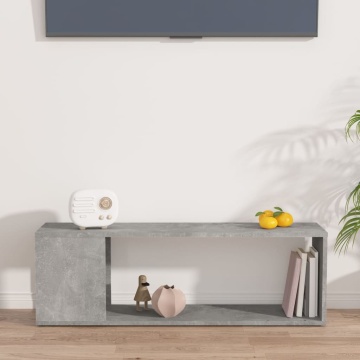 Comodă TV, gri beton, 100x24x32 cm, lemn prelucrat - Img 8