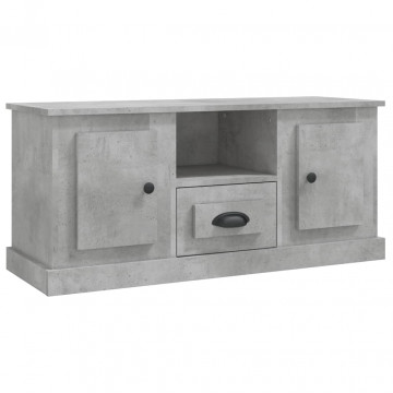Comodă TV, gri beton, 100x35,5x45 cm, lemn prelucrat - Img 2