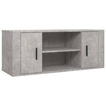 Comodă TV, gri beton, 100x35x40 cm, lemn prelucrat - Img 2