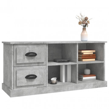 Comodă TV, gri beton, 102x35,5x47,5 cm, lemn prelucrat - Img 4