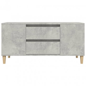 Comodă TV, gri beton, 102x44,5x50 cm, lemn prelucrat - Img 6