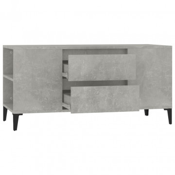 Comodă TV, gri beton, 102x44,5x50 cm, lemn prelucrat - Img 6