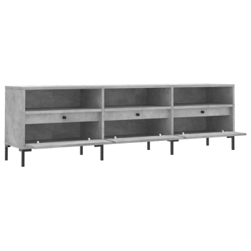 Comodă TV, gri beton, 150x30x44,5 cm, lemn prelucrat - Img 5