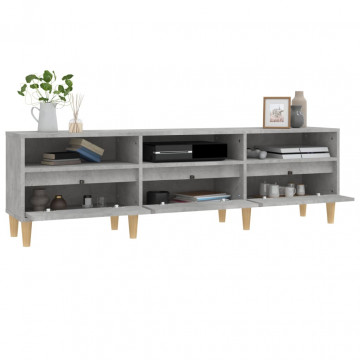 Comodă TV, gri beton, 150x30x44,5 cm, lemn prelucrat - Img 8