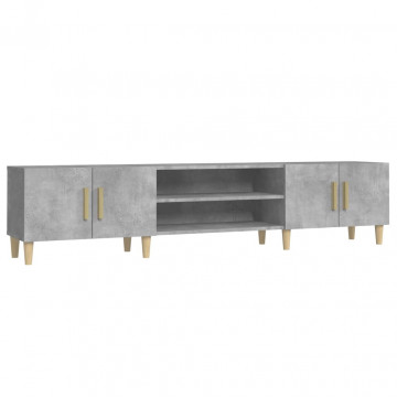 Comodă TV, gri beton, 180x31,5x40 cm, lemn prelucrat - Img 2