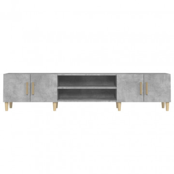 Comodă TV, gri beton, 180x31,5x40 cm, lemn prelucrat - Img 5