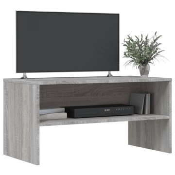 Comodă TV, gri sonoma, 80x40x40 cm, lemn prelucrat - Img 3