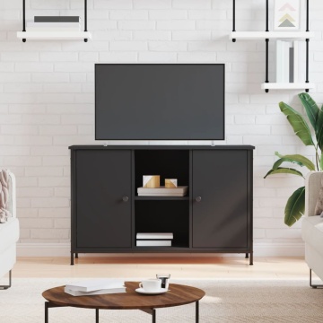 Comodă TV, negru, 100x35x65 cm, lemn compozit - Img 1