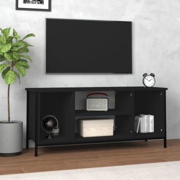Comodă TV, negru, 102x35x45 cm, lemn prelucrat - Img 1