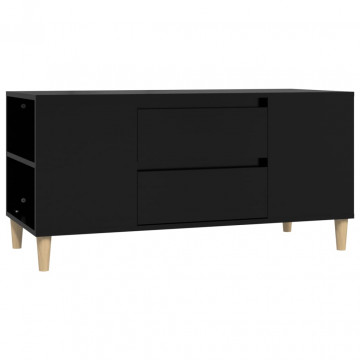 Comodă TV, negru, 102x44,5x50 cm, lemn prelucrat - Img 2