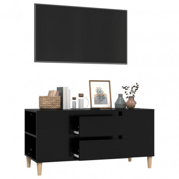 Comodă TV, negru, 102x44,5x50 cm, lemn prelucrat - Img 8