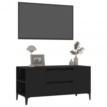 Comodă TV, negru, 102x44,5x50 cm, lemn prelucrat - Img 4