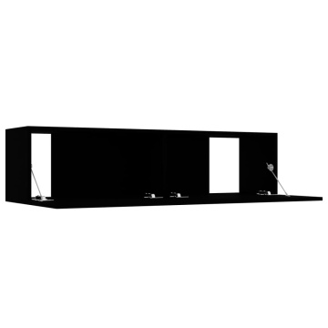 Comodă TV, negru, 120 x 30 x 30 cm, lemn prelucrat - Img 8