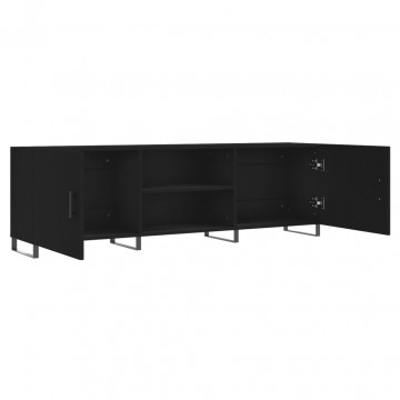 Comodă TV, negru, 150x30x50 cm, lemn compozit - Img 5