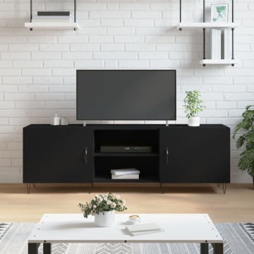 Comodă TV, negru, 150x30x50 cm, lemn compozit - Img 1