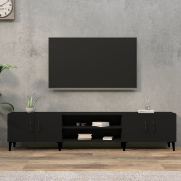 Comodă TV, negru, 180x31,5x40 cm, lemn prelucrat - Img 1