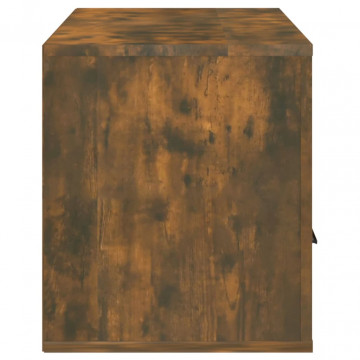 Comodă TV, stejar fumuriu, 100x35x40 cm, lemn prelucrat - Img 7