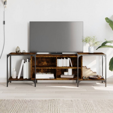 Comodă TV, stejar fumuriu, 150x37x50 cm, lemn compozit - Img 1