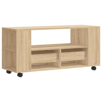 Comodă TV, stejar sonoma, 102x34,5x43 cm, lemn prelucrat - Img 7