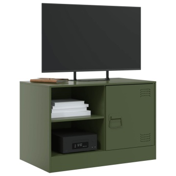 Comodă TV, verde măsliniu, 67x39x44 cm, oțel - Img 4