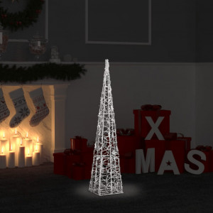 Con de lumină cu LED decorativ, alb rece, 90 cm, acrilic - Img 1