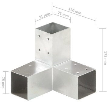 Conector de grindă, formă Y, 71 x 71 mm, metal galvanizat - Img 6