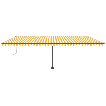 Copertină automată cu senzor vânt & LED, galben&alb, 600x300 cm - Img 3