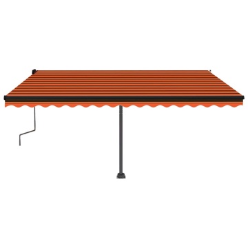 Copertină autonomă retractabil manual portocaliu/maro 450x300cm - Img 4