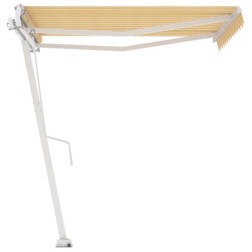 Copertină autonomă retractabilă automat galben&alb 300x250 cm - Img 6