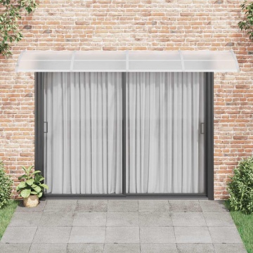 Copertină de ușă, gri și transparent, 350x75 cm, policarbonat - Img 3