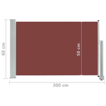 Copertină laterală retractabilă de terasă, maro, 60 x 300 cm - Img 7