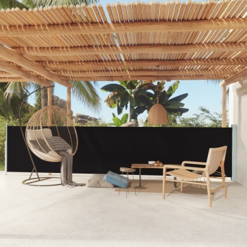 Copertină laterală retractabilă de terasă, negru, 117x600 cm - Img 1