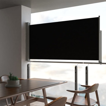 Copertină laterală retractabilă de terasă, negru, 120 x 300 cm - Img 1