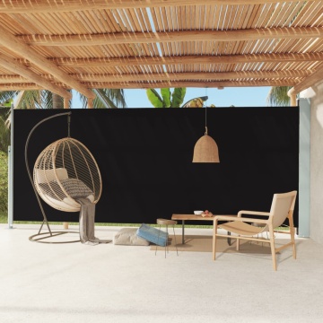 Copertină laterală retractabilă de terasă, negru, 220x600 cm - Img 1