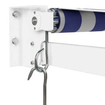 Copertină retractabilă albastru/alb, 4x3 m, textil/aluminiu - Img 6