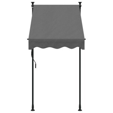 Copertină retractabilă, antracit, 100x150 cm, textil și oțel - Img 3
