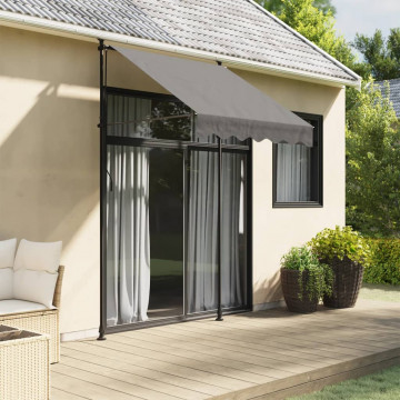 Copertină retractabilă, antracit, 150x150 cm, țesătură și oțel - Img 1