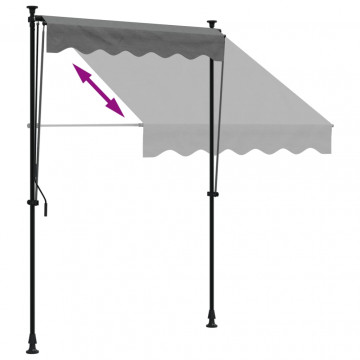 Copertină retractabilă, antracit, 150x150 cm, țesătură și oțel - Img 5