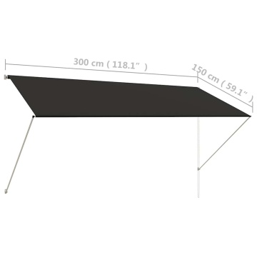 Copertină retractabilă, antracit, 300 x 150 cm - Img 7