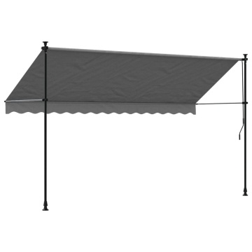 Copertină retractabilă, antracit, 350x150 cm, textil și oțel - Img 8