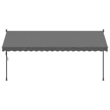 Copertină retractabilă, antracit, 400x150 cm, textil și oțel - Img 3