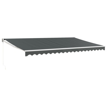 Copertină retractabilă, antracit, 5x3 m, textil și aluminiu - Img 2