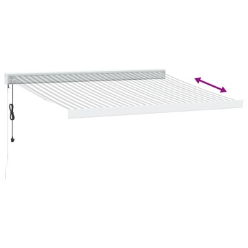 Copertină retractabilă antracit/alb, 3,5x2,5 m, textil/aluminiu - Img 4