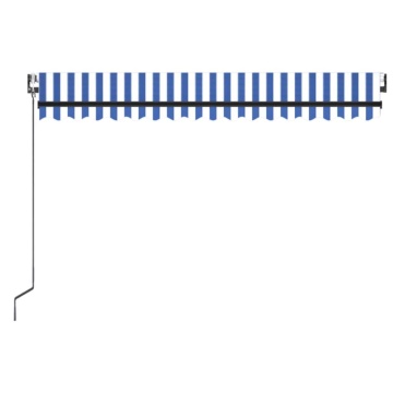 Copertină retractabilă automat, albastru și alb, 400x350 cm - Img 4
