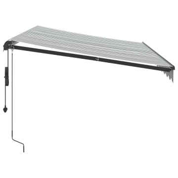 Copertină retractabilă automat, antracit/alb, 350x250 cm - Img 4