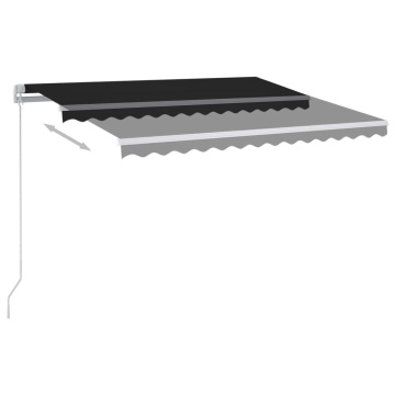 Copertină retractabilă automat cu stâlpi, antracit, 3x2,5 m - Img 4
