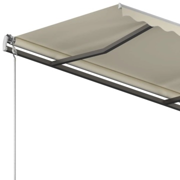 Copertină retractabilă automat cu stâlpi, crem, 3,5x2,5 m - Img 6