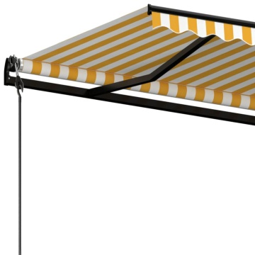 Copertină retractabilă automat, galben și alb, 500x300 cm - Img 8