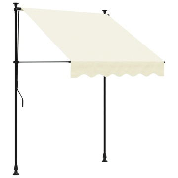 Copertină retractabilă, crem, 150x150 cm, țesătură și oțel - Img 2