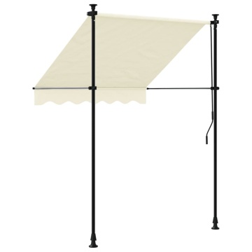 Copertină retractabilă, crem, 150x150 cm, țesătură și oțel - Img 8